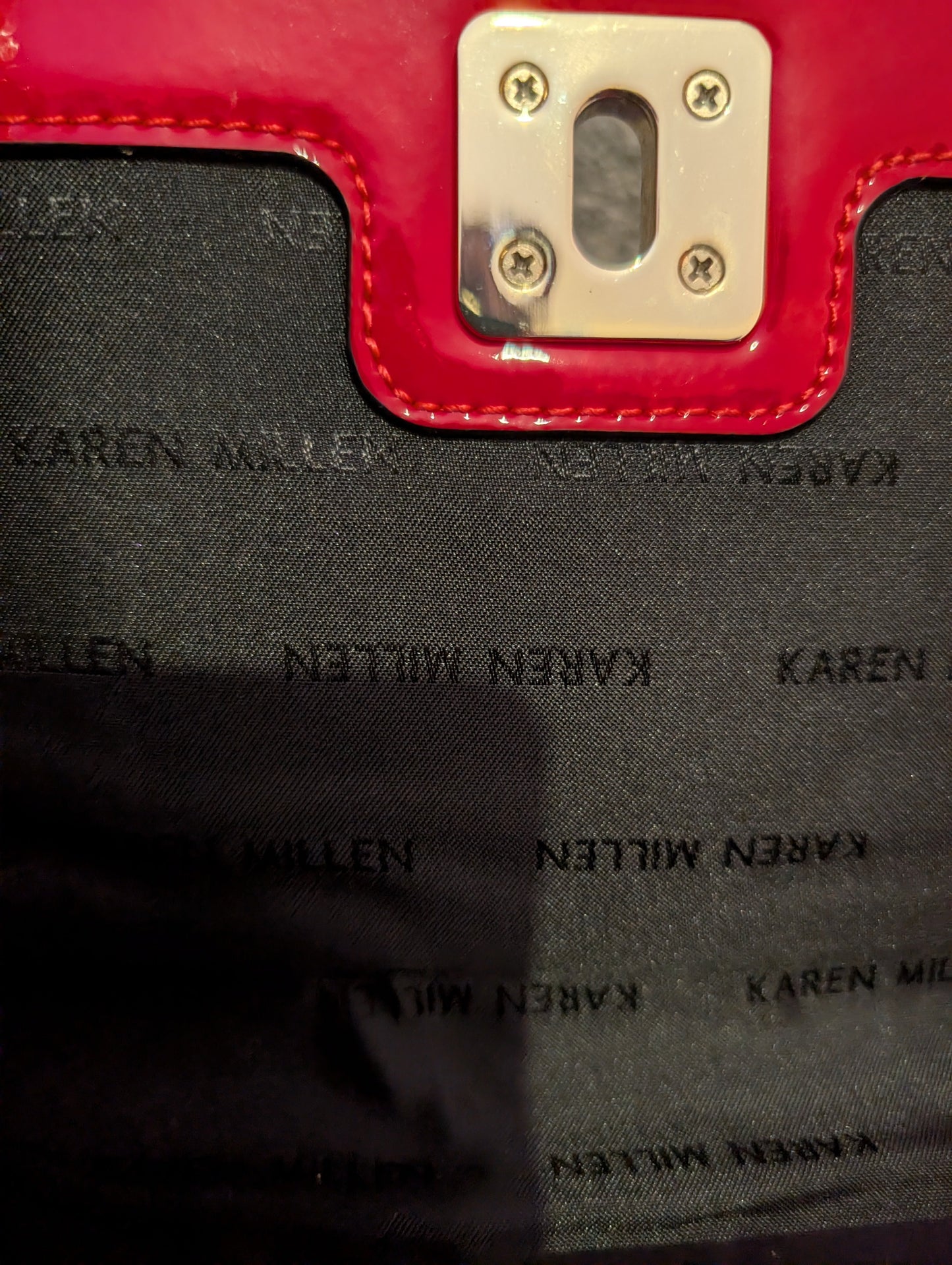 Karen Millen Red Patent Leather Crossbody Bag brand new