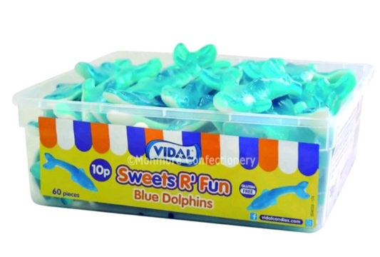 Vidal Sweets R’ Fun Blue Dolphins – Tub of 60