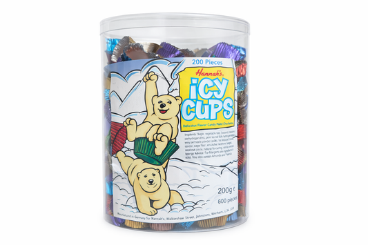 Icy Cups Tub – 200 Chocolate Flavour Candy Cups | Pick & Mix Sweets ex store