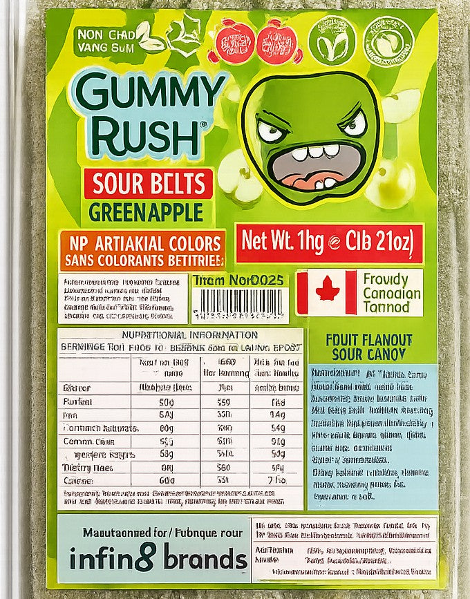 Gummy Rush Sour Belts Apple