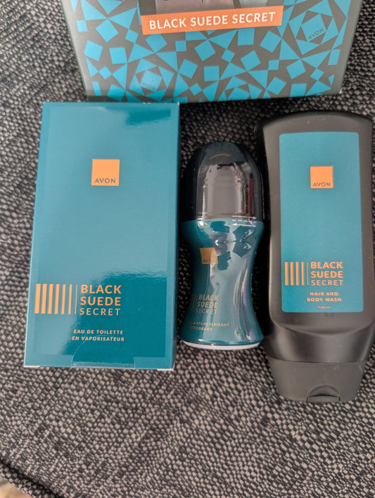 Avon Black Suede Secret Gift Set for Men
