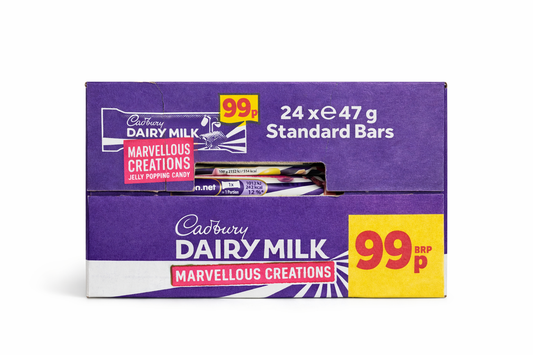 Dairy Milk Marvellous Creations Jelly Popping Candy – 24 x 47g Bars ex