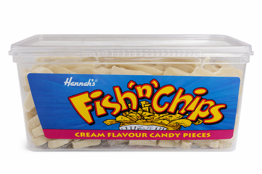 Hannah's Fish 'n' Chips Candy – Cream Flavour Tub ex store