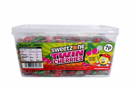 Sweetzone Twin Cherries Gummy Tub 800g – Halal Bulk Sweets