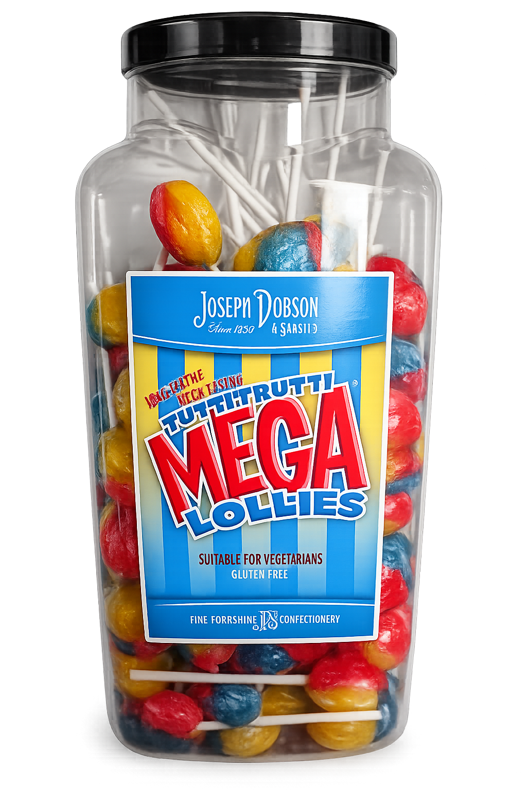 Joseph Dobson Mega Lollies tuti fruity Tub