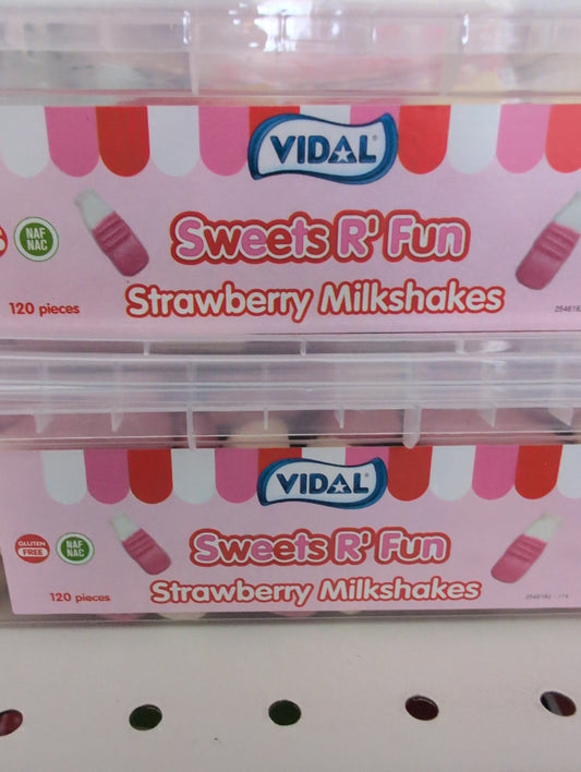 Vidal Sweets R' Fun Strawberry Milkshakes 120 Pieces