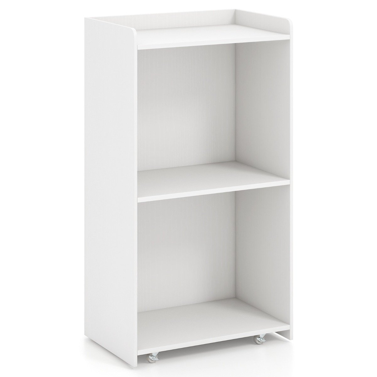 Rolling Lectern Stand with 2 Storage Shelves and 4 Universal Casters-Black