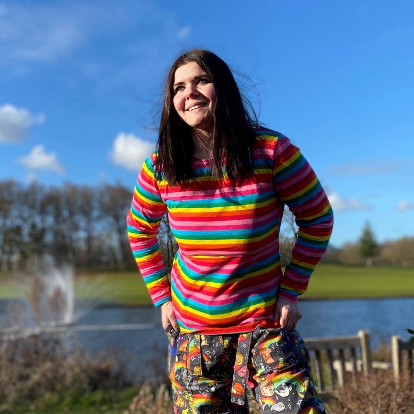 Roxy Rainbow Breastfeeding Top - Soft Cotton Nursing Top by MilkyMoon