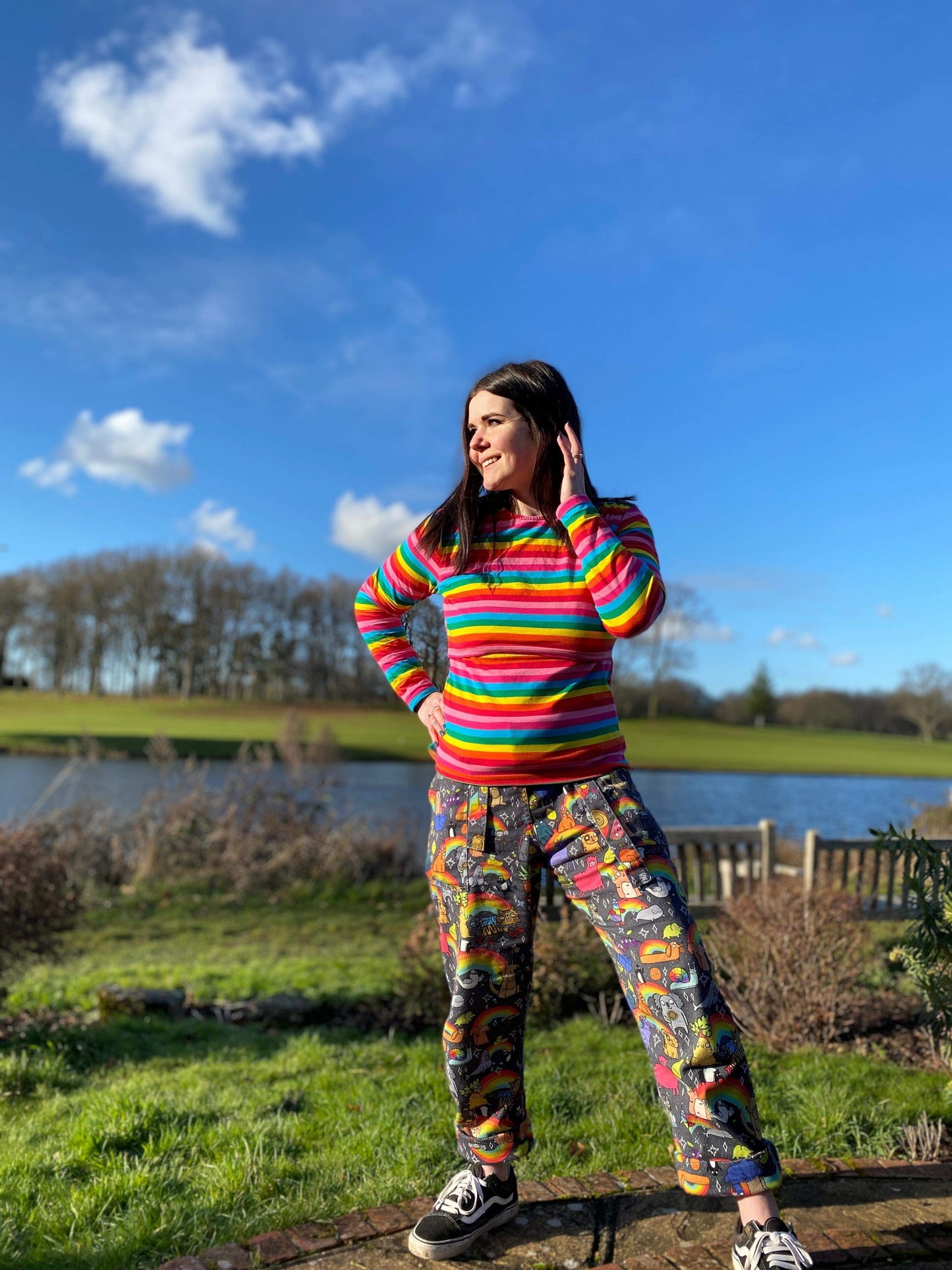 Roxy Rainbow Breastfeeding Top - Soft Cotton Nursing Top by MilkyMoon