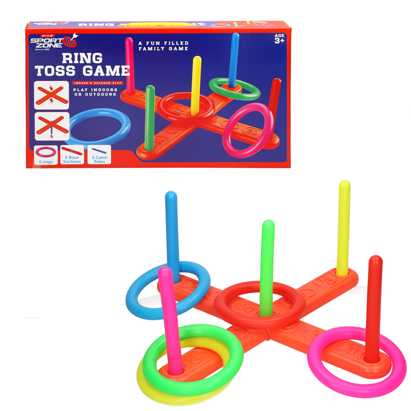 Plastic Hoop Ring Quoits Toss Game Set | Outdoor Family Garden Game