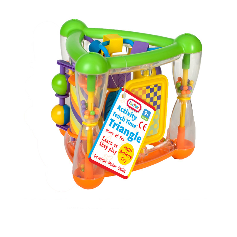 Etiqueta colgante "Teach Time Triangle" para juguetes de niños pequeños, de 9 meses en adelante. Regalo divertido.