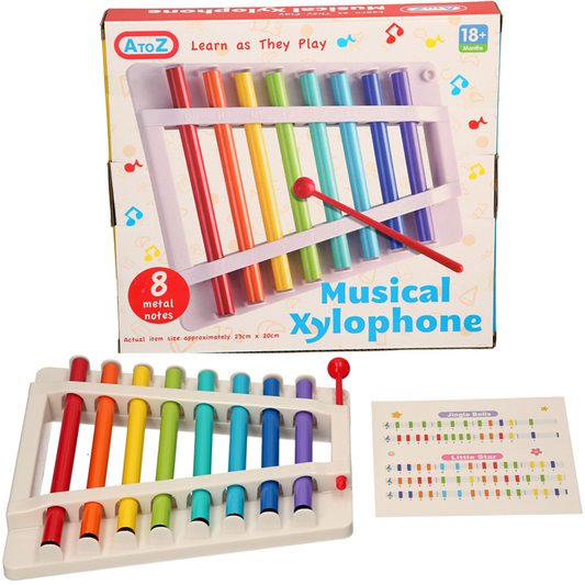 AtoZ Kids Xylophone Glockenspiel Musical Toy with Mallet | Educational Gift