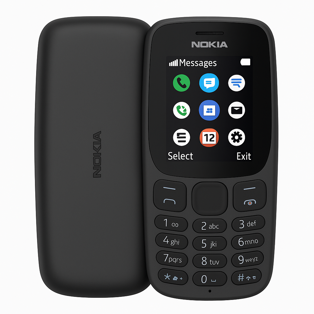 Nokia 105 Dual SIM Unlocked Mobile Phone – Brand New Full Box – Black (Pack of 10)