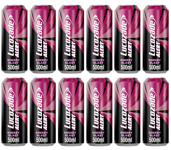 12 x Lucozade Alert Kirsche Dose - 500ML