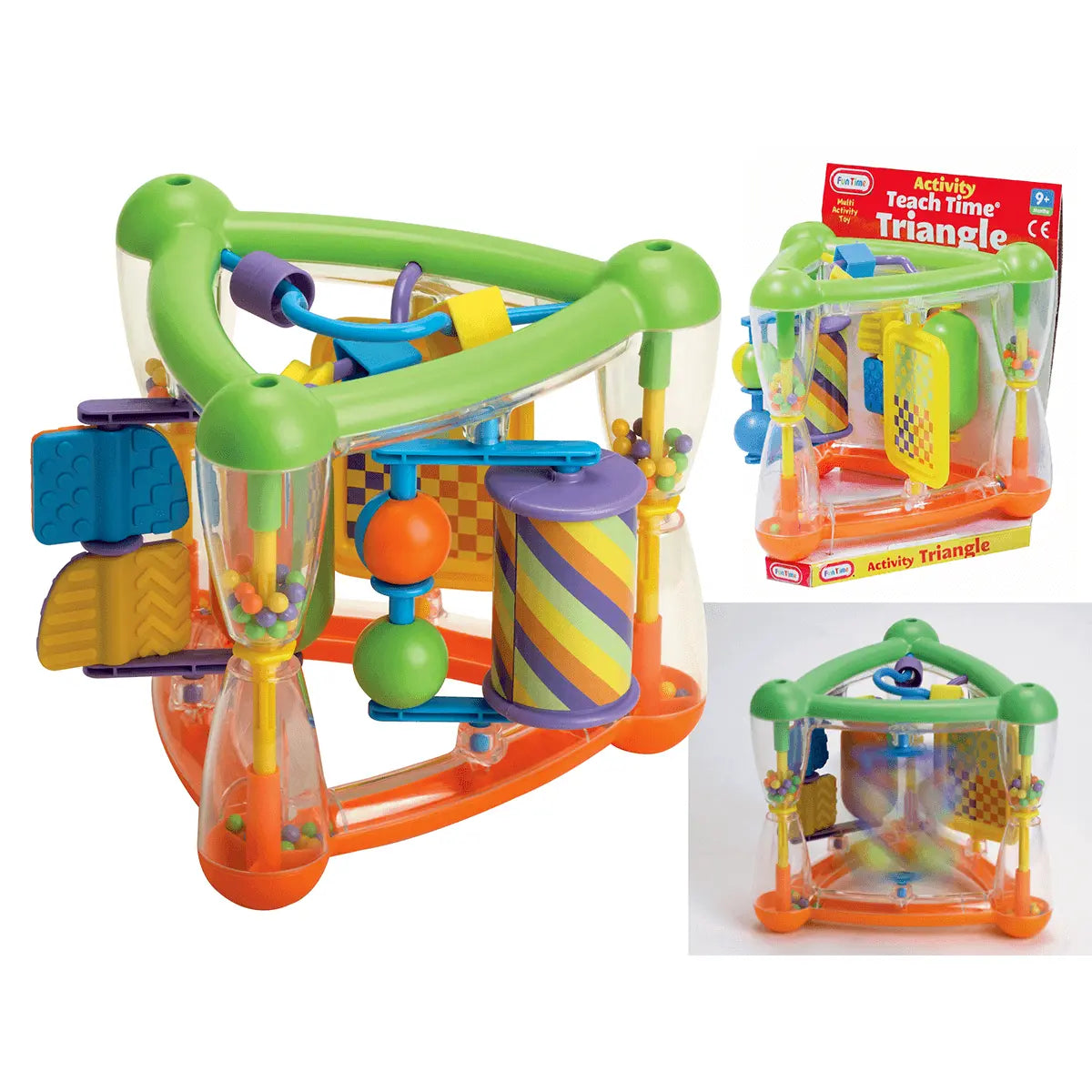 Etiqueta colgante "Teach Time Triangle" para juguetes de niños pequeños, de 9 meses en adelante. Regalo divertido.