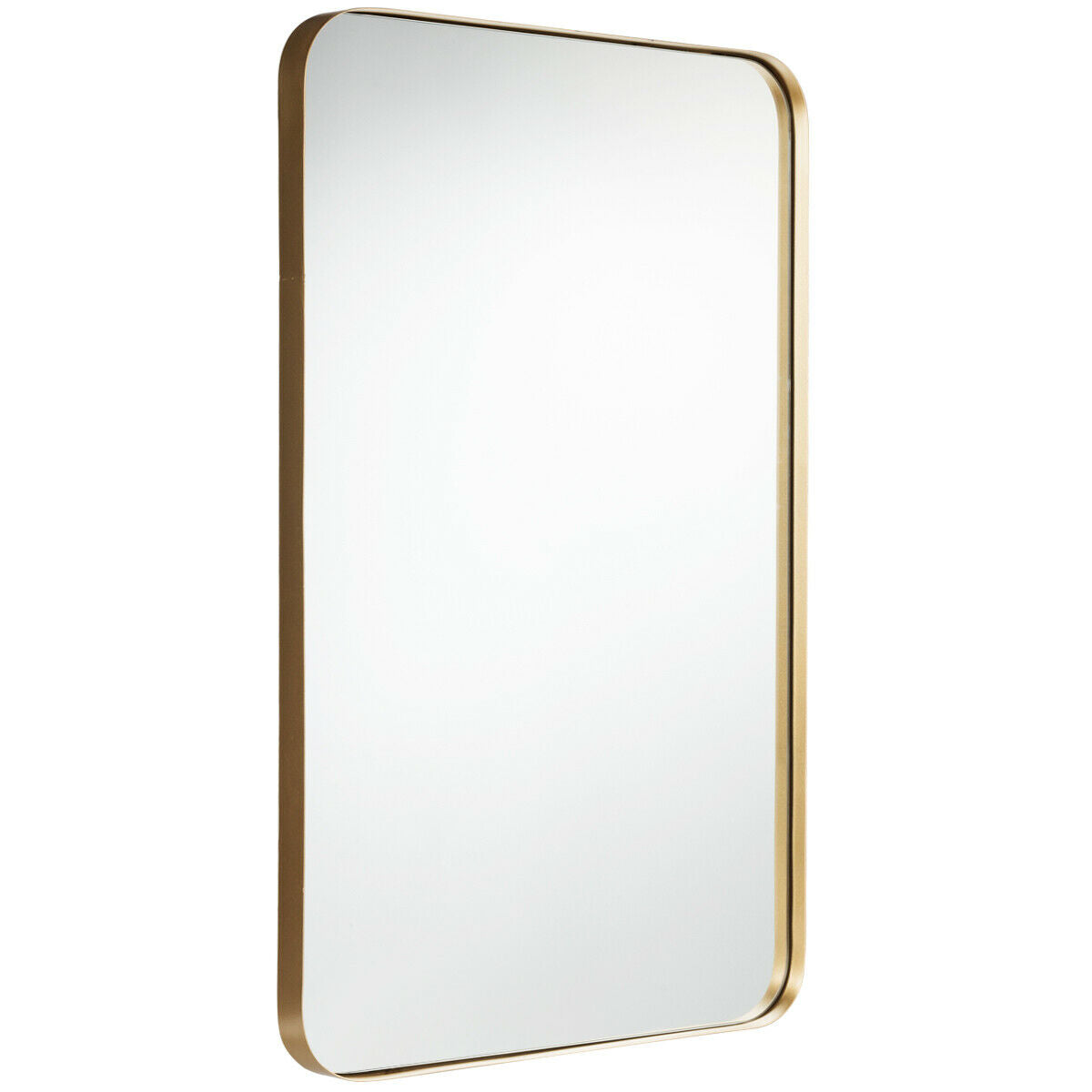 Bathroom Wall Mirror with Rounded Corner for Washroom-Black