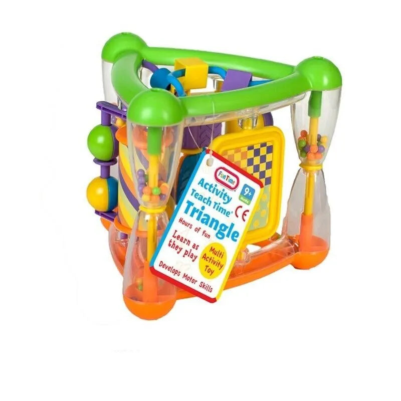 Etiqueta colgante "Teach Time Triangle" para juguetes de niños pequeños, de 9 meses en adelante. Regalo divertido.