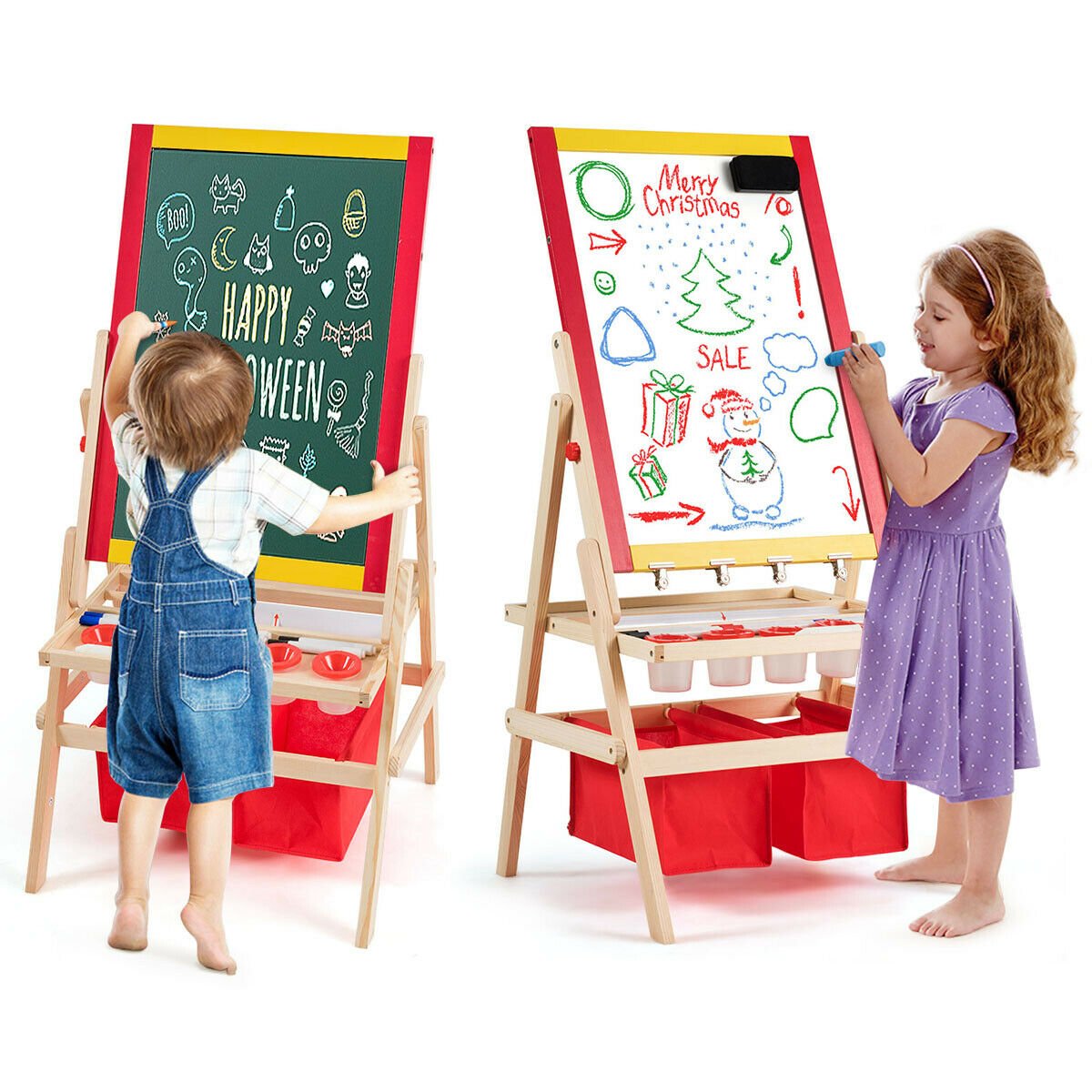 Children's Double Sided Easel with Storage Bags