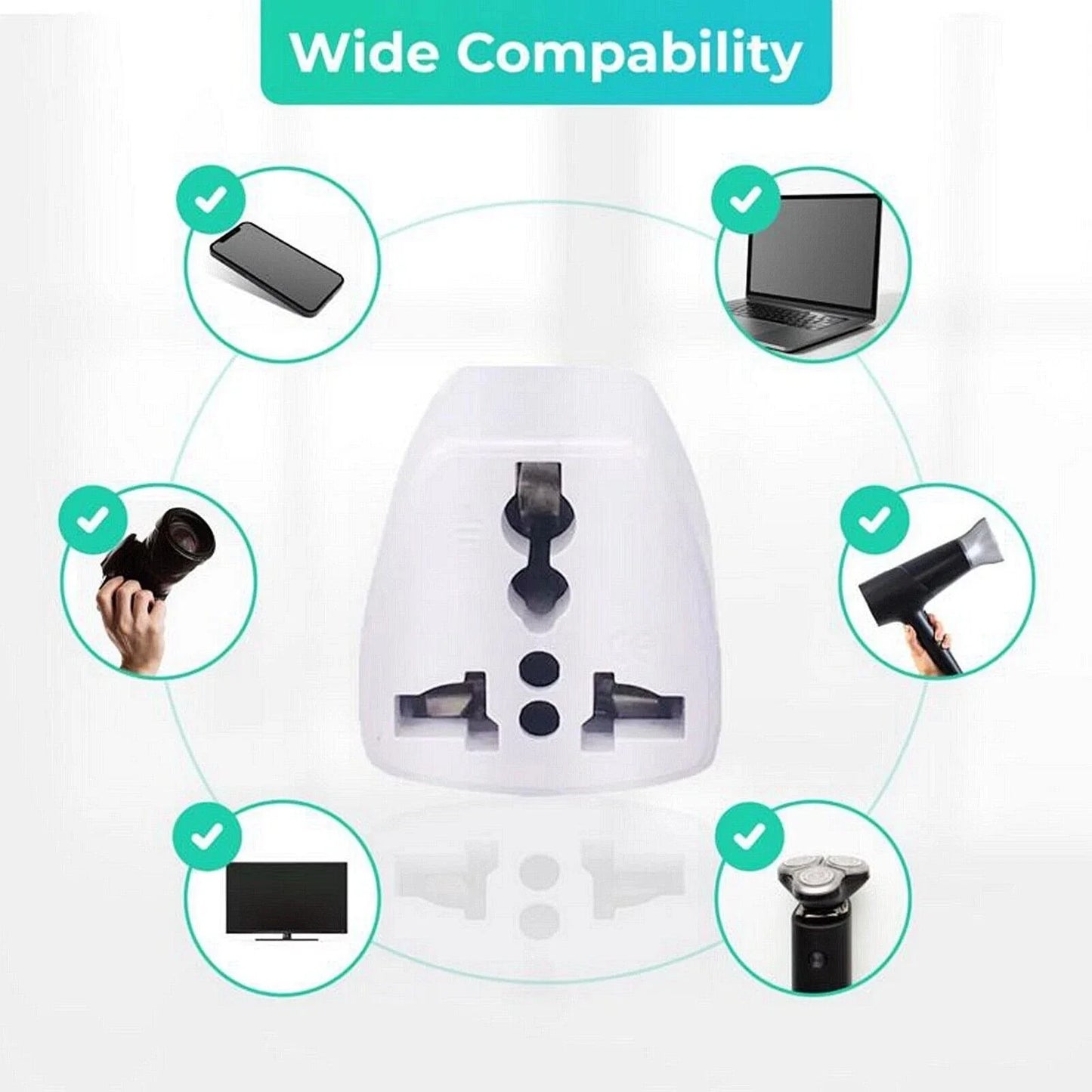 Universal Travel Plug Adapter – EU, US, AU, CN to UK Type G Converter