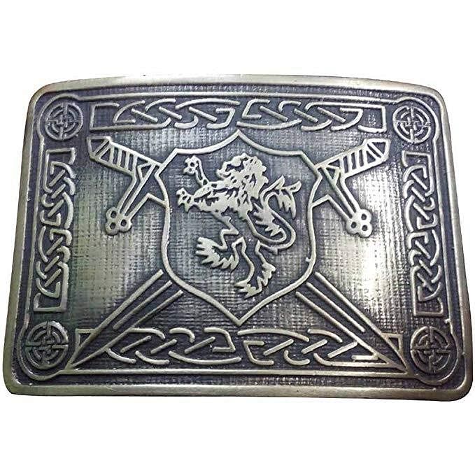 Scottish Kilt Belt Buckle Rampant Lion Antique Finish