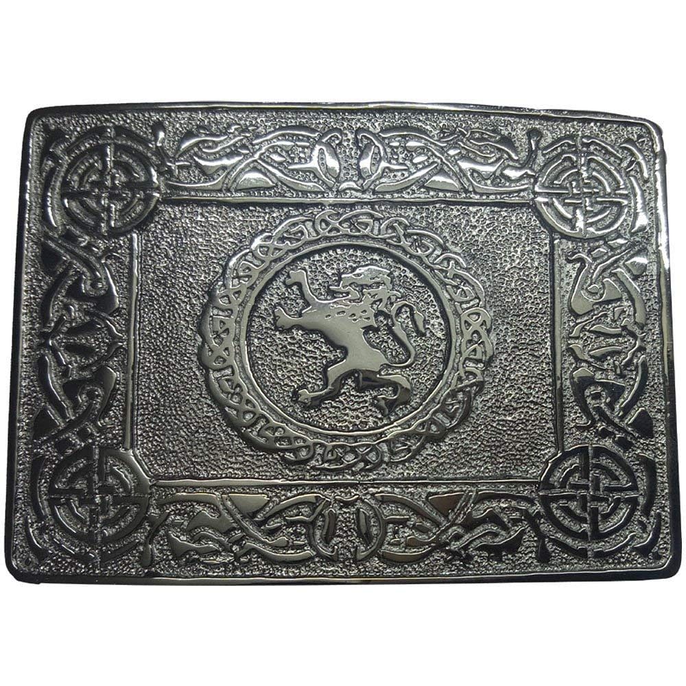 Scottish Men Celtic Lion Rampant Highland Kilt Belt Buckle finish Chrome
