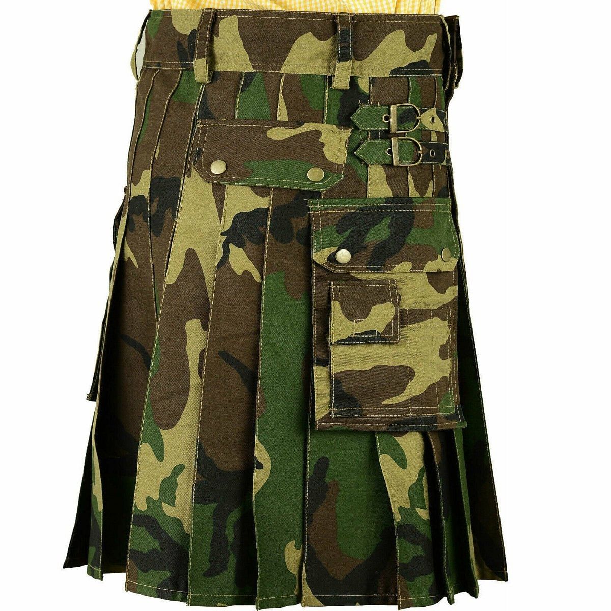 Scottish Mens Army Kilt Tactical Men Woodland Camouflage Tactical Army Utility