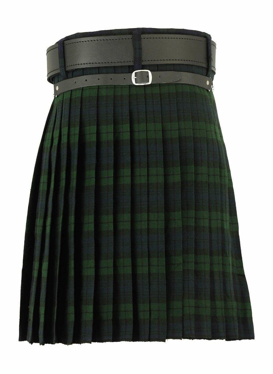 Scottish Men's Kilt Set Sporran, Chain,  Belt, Buckle, Pin Traditional Dress Tartan Kilt Set