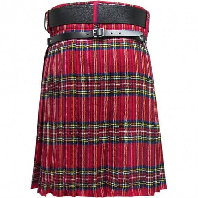Scottish Men's Kilt Set Sporran, Chain,  Belt, Buckle, Pin Traditional Dress Tartan Kilts