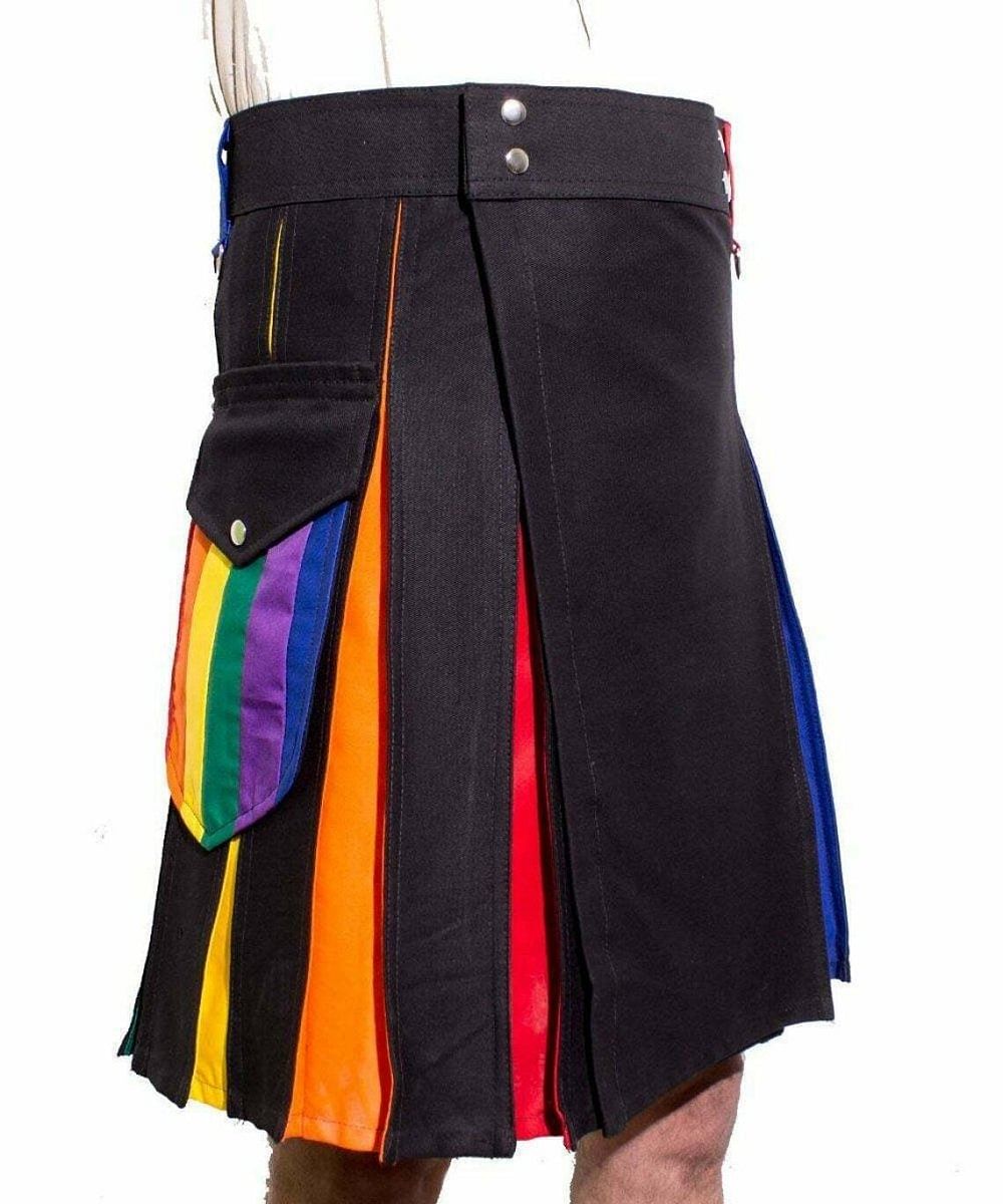 Scottish Rainbow Utility Hybrid Kilt Pride Kilt