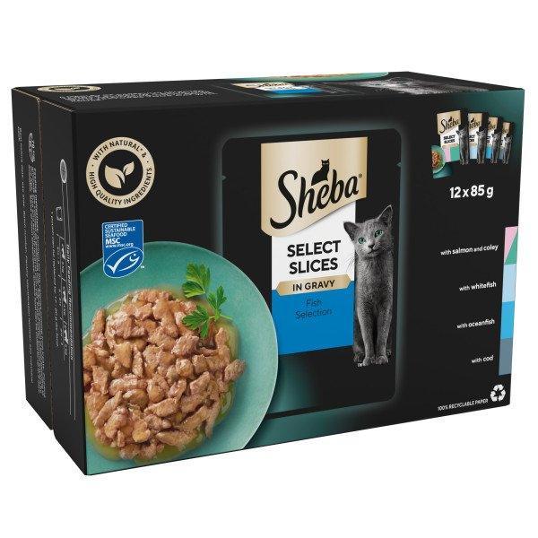 Sheba Select Slices in Gravy Fish Collection 12 x 85g - Case of 4