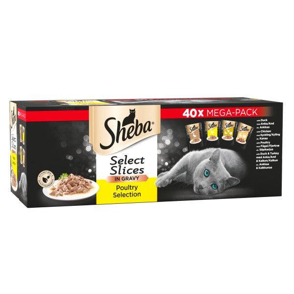 Sheba Select Slice Poultry Collection in Gravy Pouches 40 x 85g - Case of 40