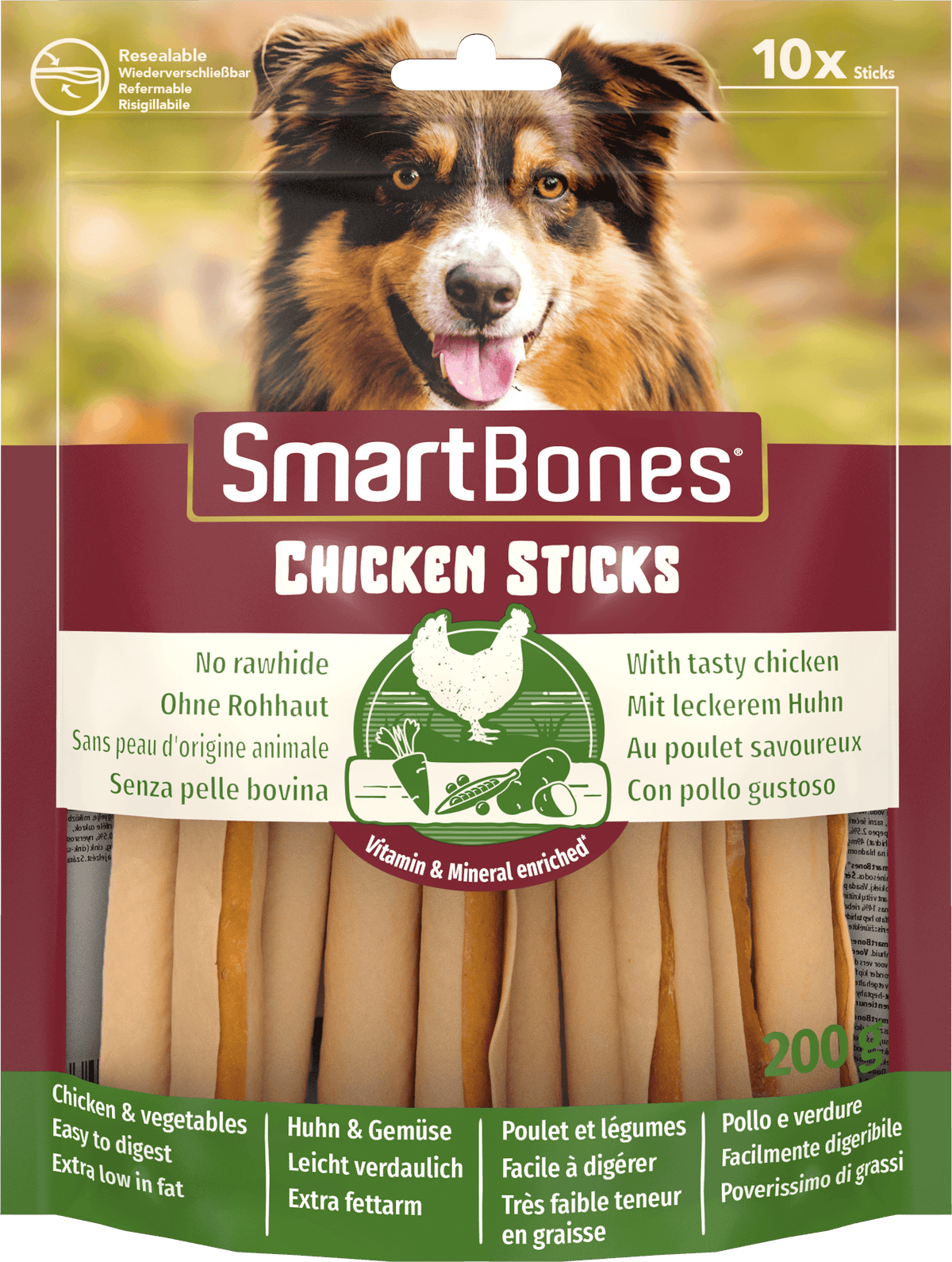 SmartSticks Chicken Dog Treats 10 Pieces - Case of 10
