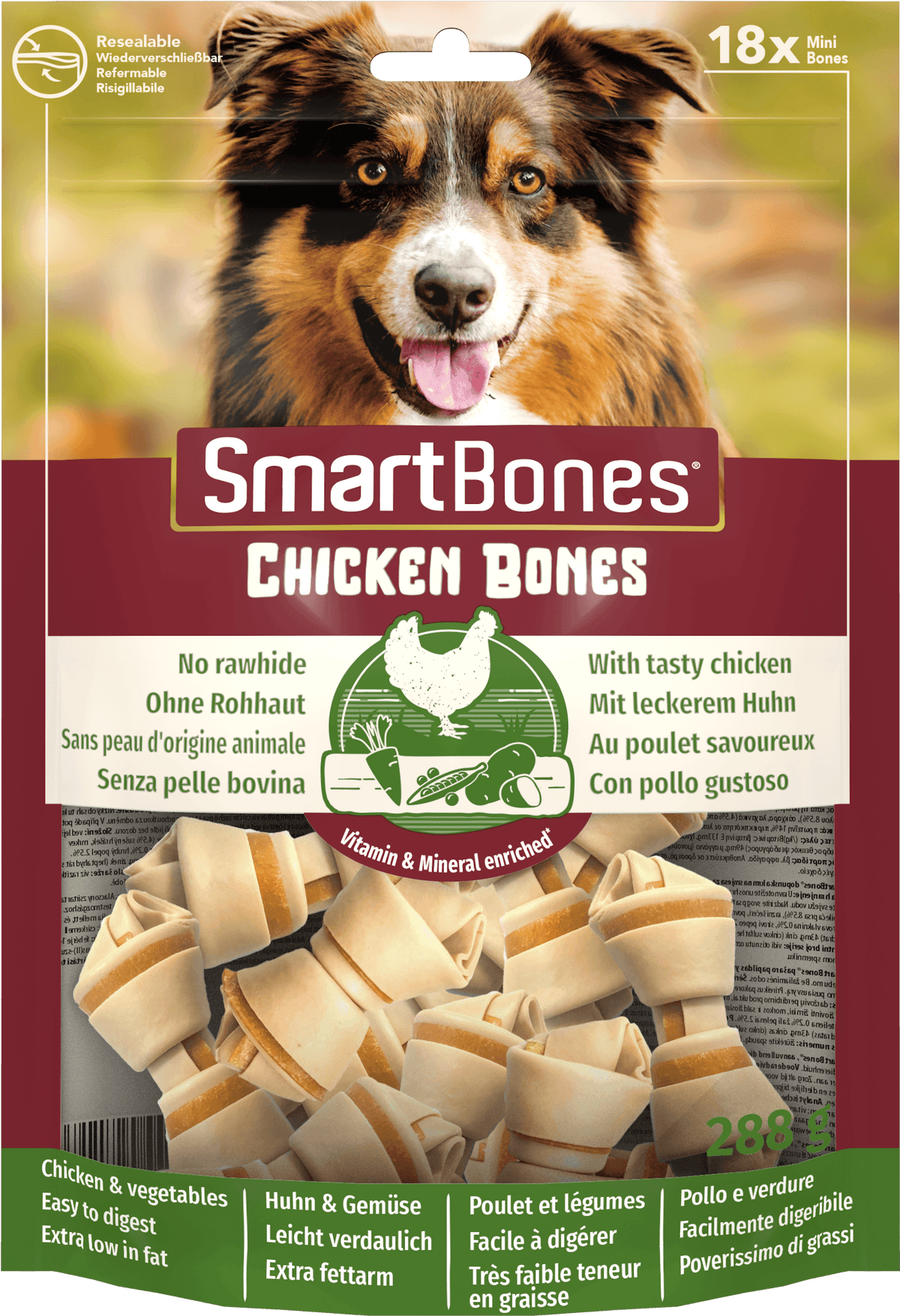 SmartBones Chicken Mini 18pc - Case of 6