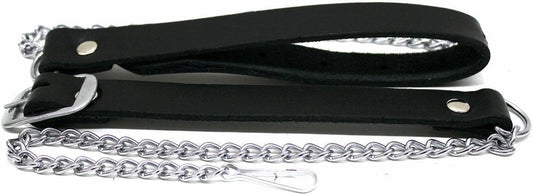 Genuine Black Leather Sporran Chain Belt – Scottish Men's Kilt Accessory