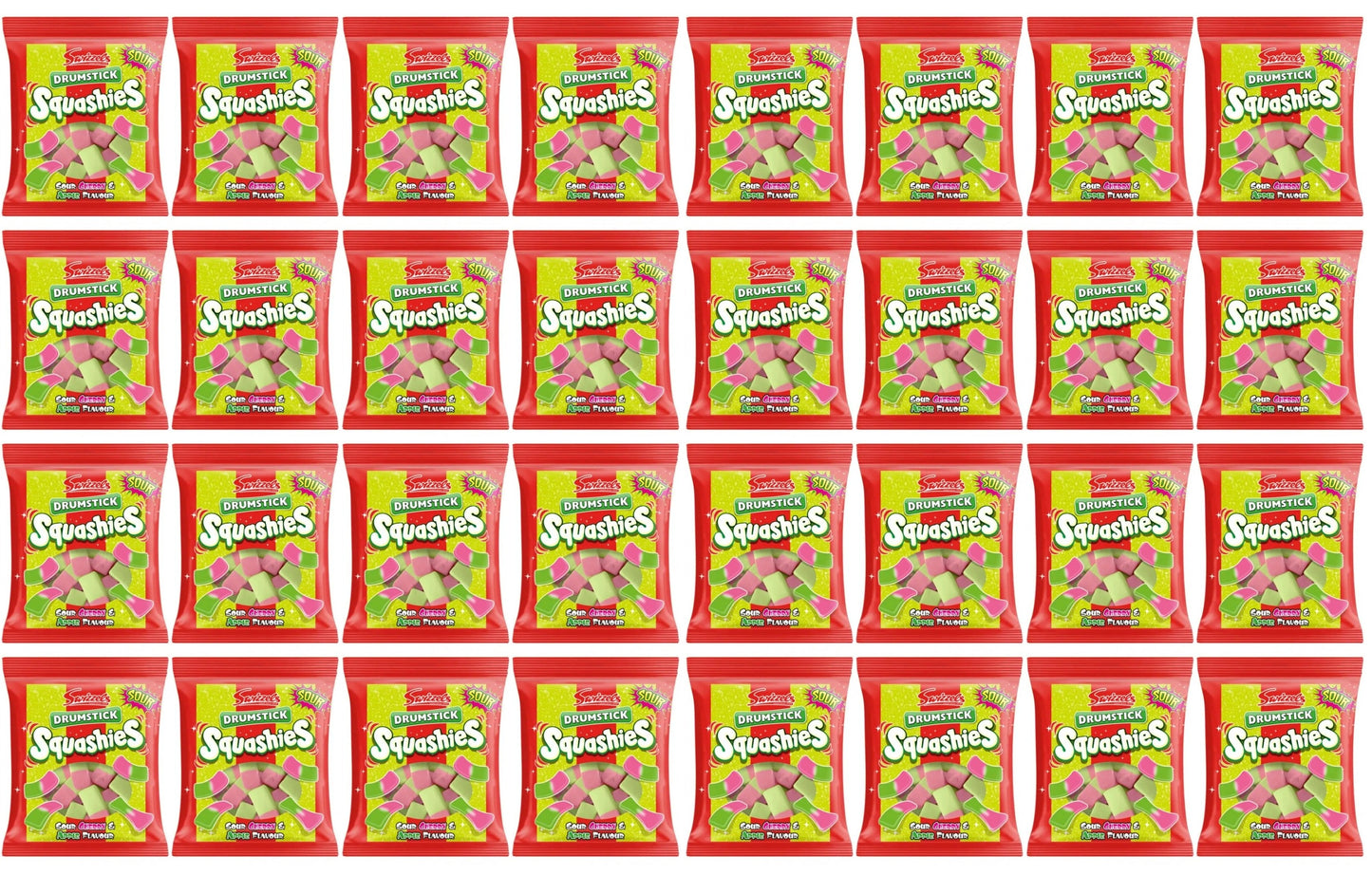Swizzels Drumstick Squashies Sour Cherry & Apple | 32 x 120g Bulk Pack