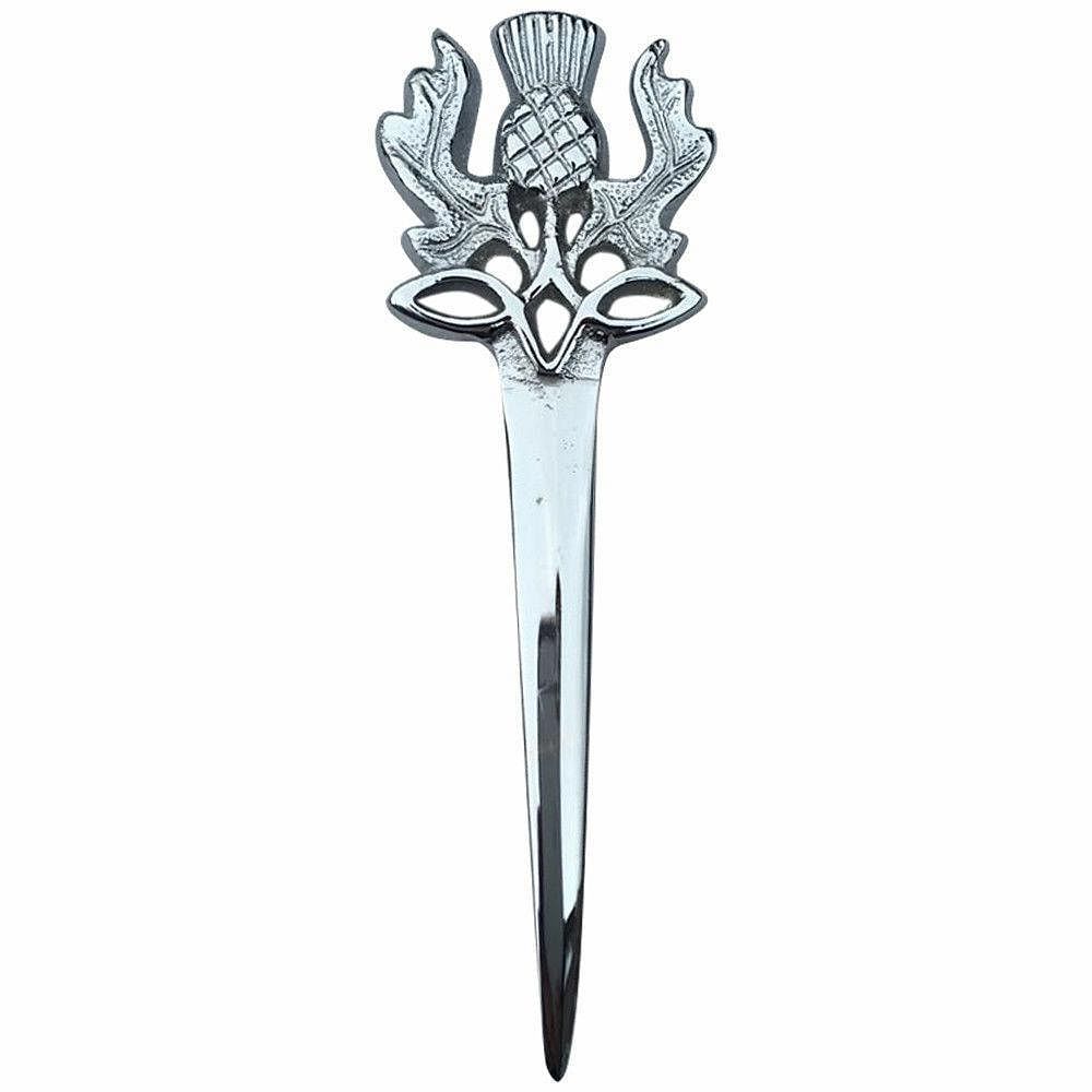 Thistle Crown Highland Scottish Men Kilt Pin Chrome Finish Kilt Pin