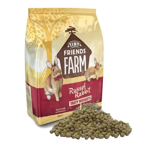 Tiny Friends Farm Russell Rabbit Nuggets 10 kg | Alimento Completo para Conejos | Previene la Alimentación Selectiva