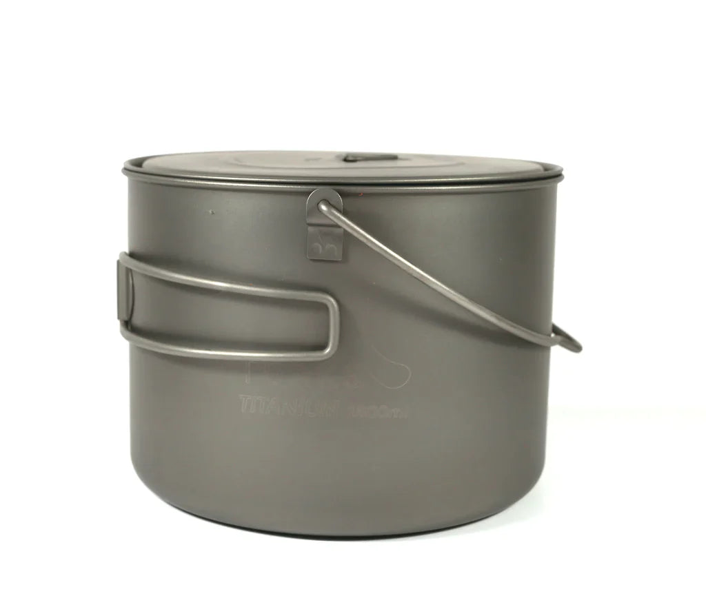 TOAKS Titanium Pot with Bail Handle – Ultralight Camping Cookware (750ml, 1300ml, 1600ml)