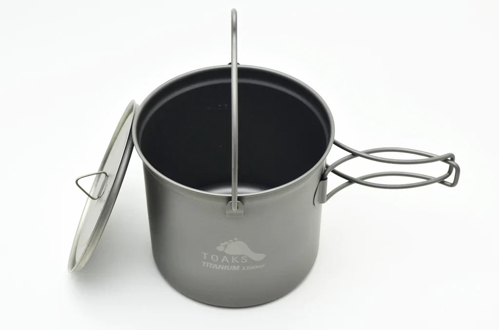 TOAKS Titanium Pot with Bail Handle – Ultralight Camping Cookware (750ml, 1300ml, 1600ml)