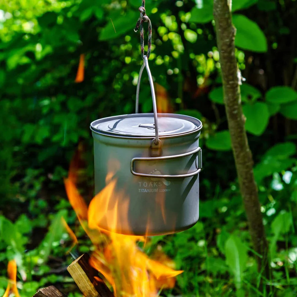 TOAKS Titanium Pot with Bail Handle – Ultralight Camping Cookware (750ml, 1300ml, 1600ml)