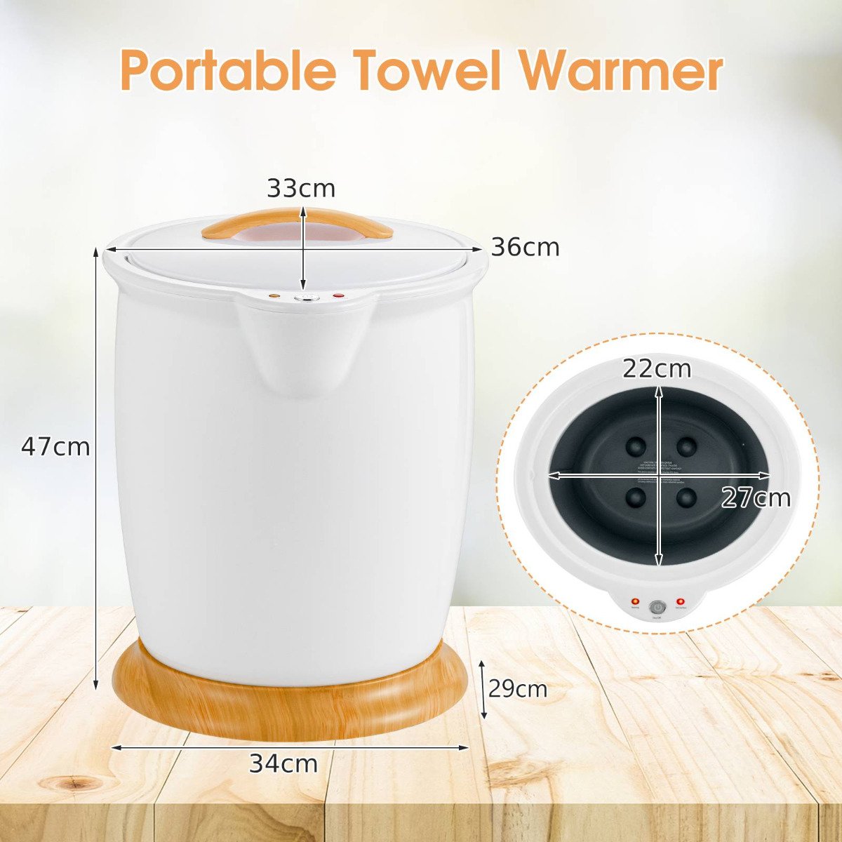 Towel Warmer Bucket 20L Large Capacity Towel Warmer Barrel-Grey