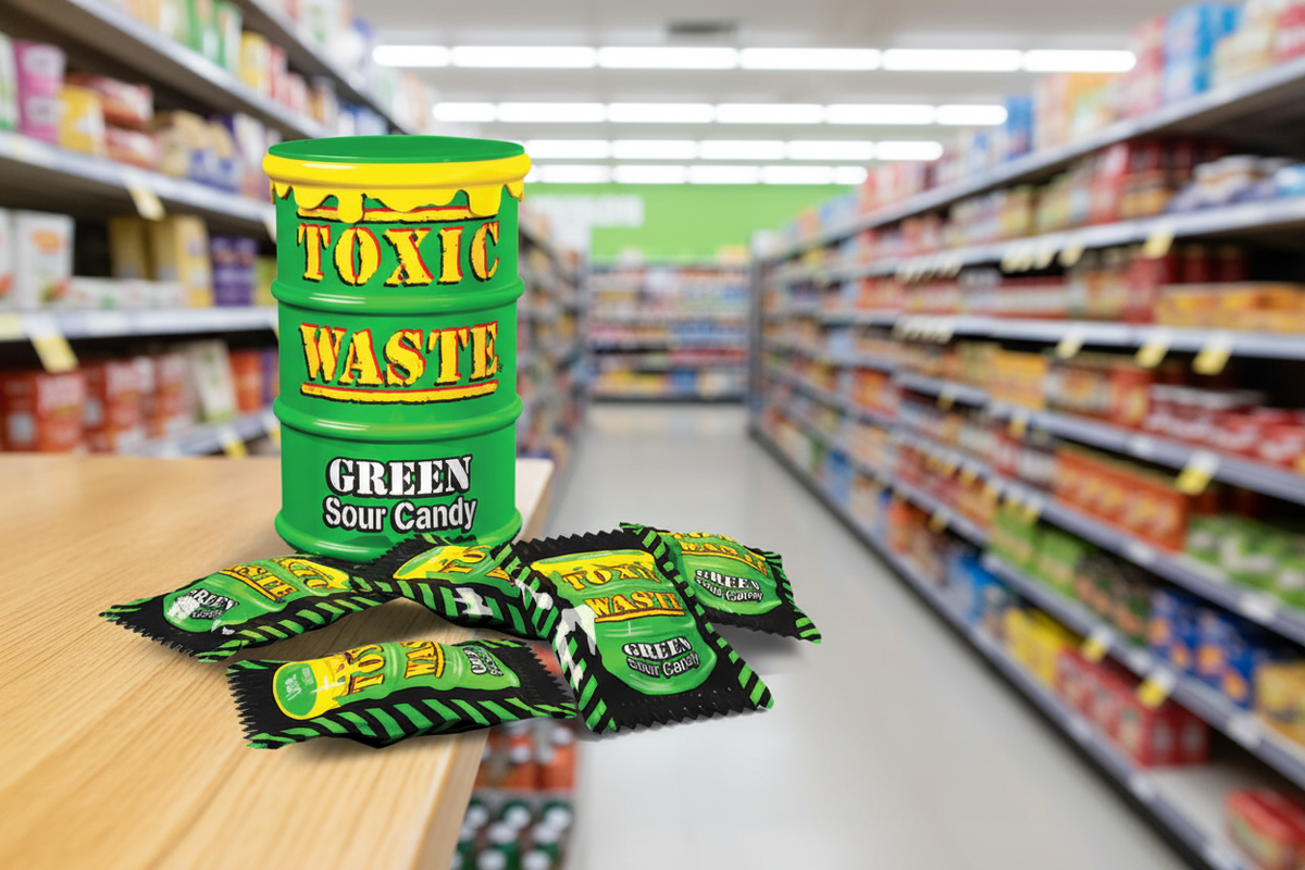 12 x Toxic Waste - Grüne saure Süßigkeiten 42 g
