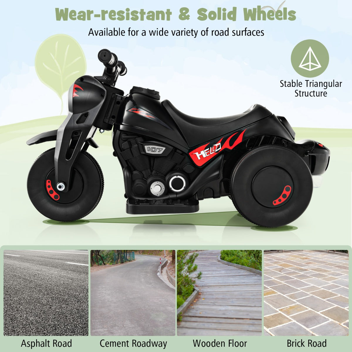 6V Electric Kid Ride on Motorcycle with Bubble Maker-Beige