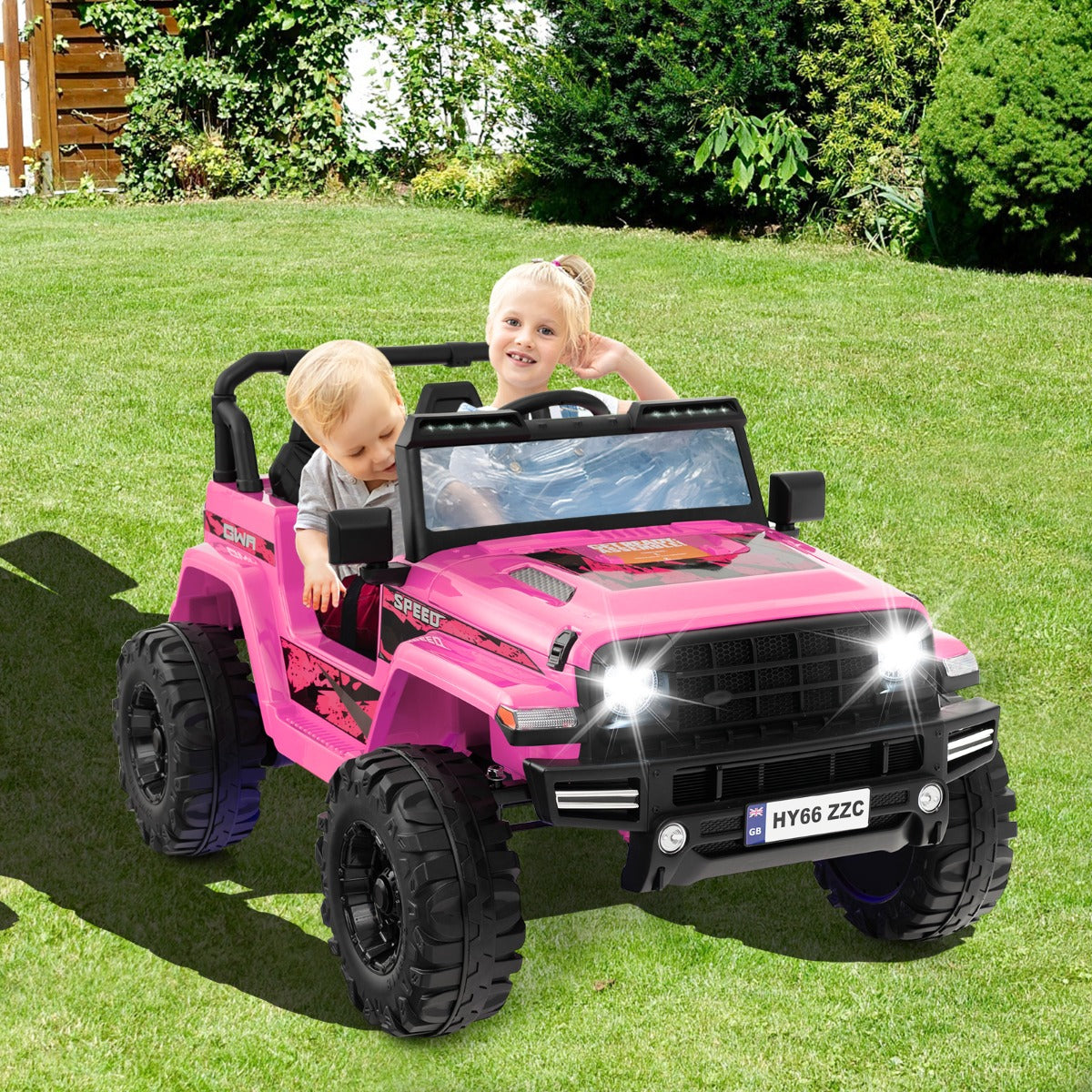 2-Seater Ride-on Car with Parent Remote Control-Green