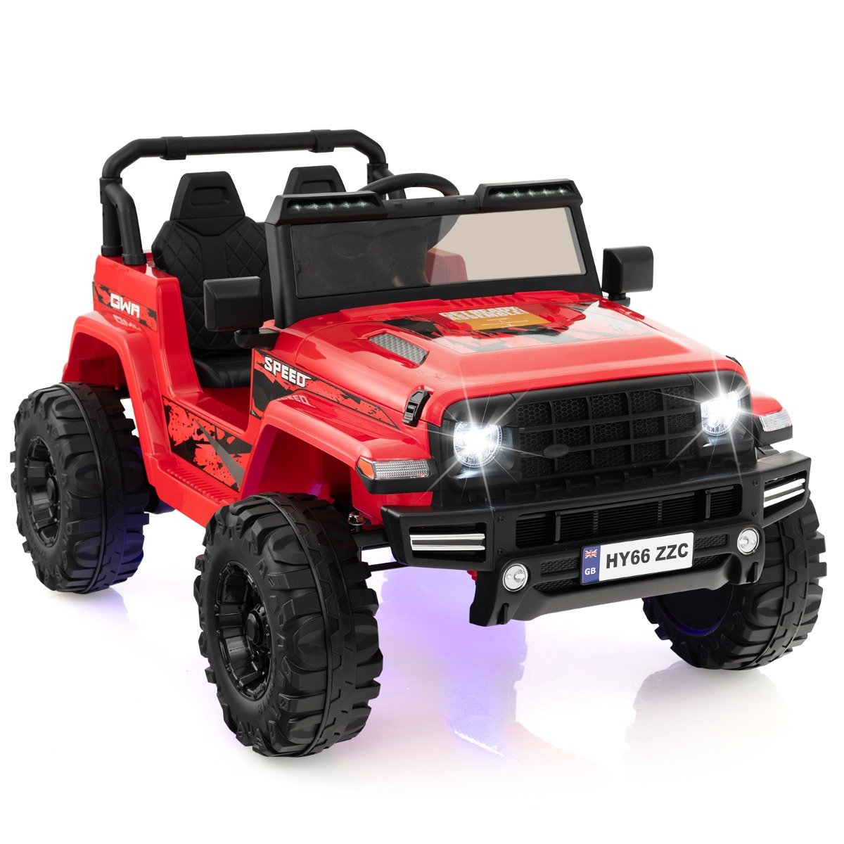 2-Seater Ride-on Car with Parent Remote Control-Green
