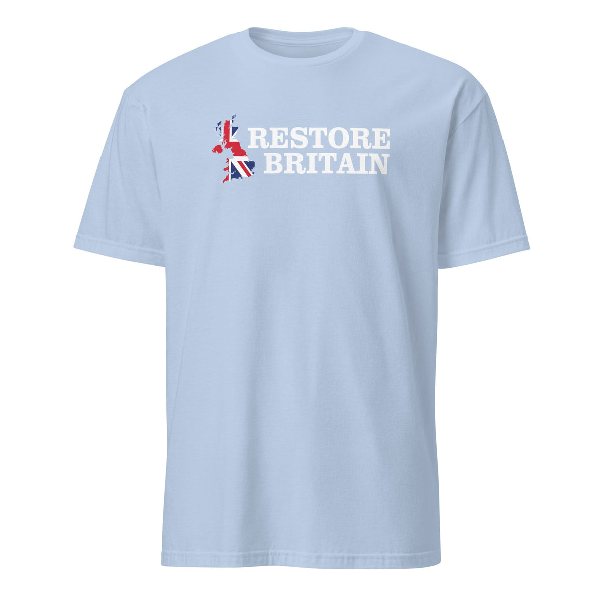 Restore Britain T-Shirt - Printed Cotton Shirt Navy British Flag Politics Party