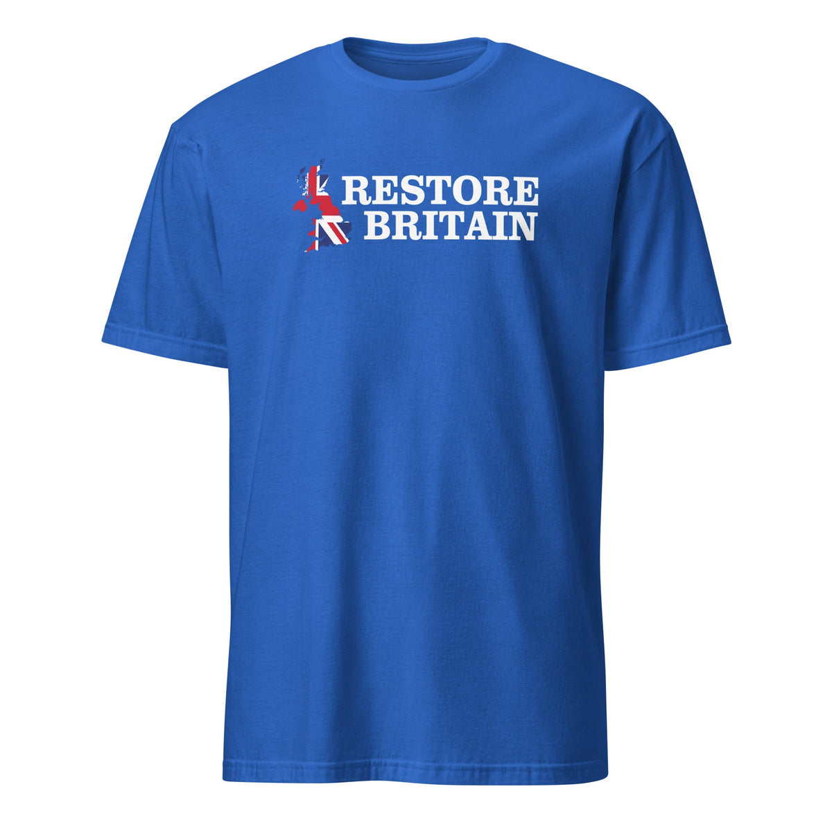 Restore Britain T-Shirt - Printed Cotton Shirt Navy British Flag Politics Party