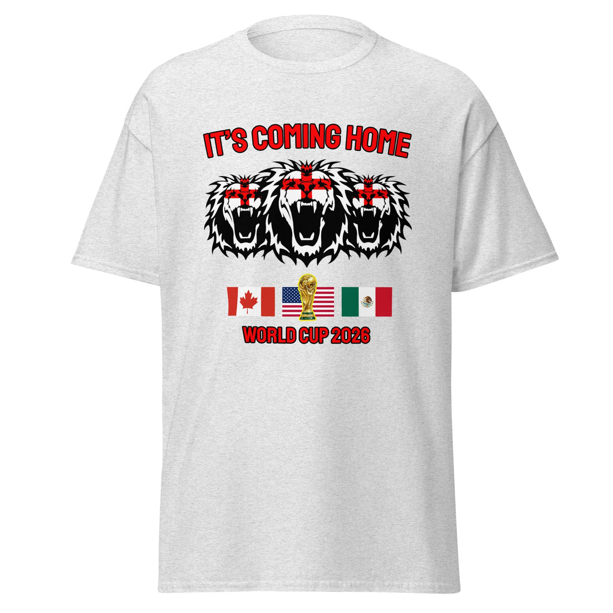 England World Cup 2026 T-Shirt It's Coming Home 3 Lions Football England Shirt