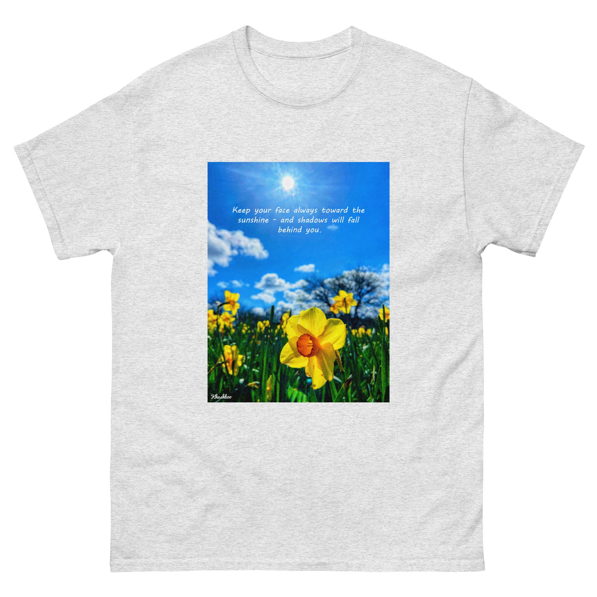 Women's Flower Print T-Shirt - Trendy Daffodil Shirt Summer Spring Quote Fashion