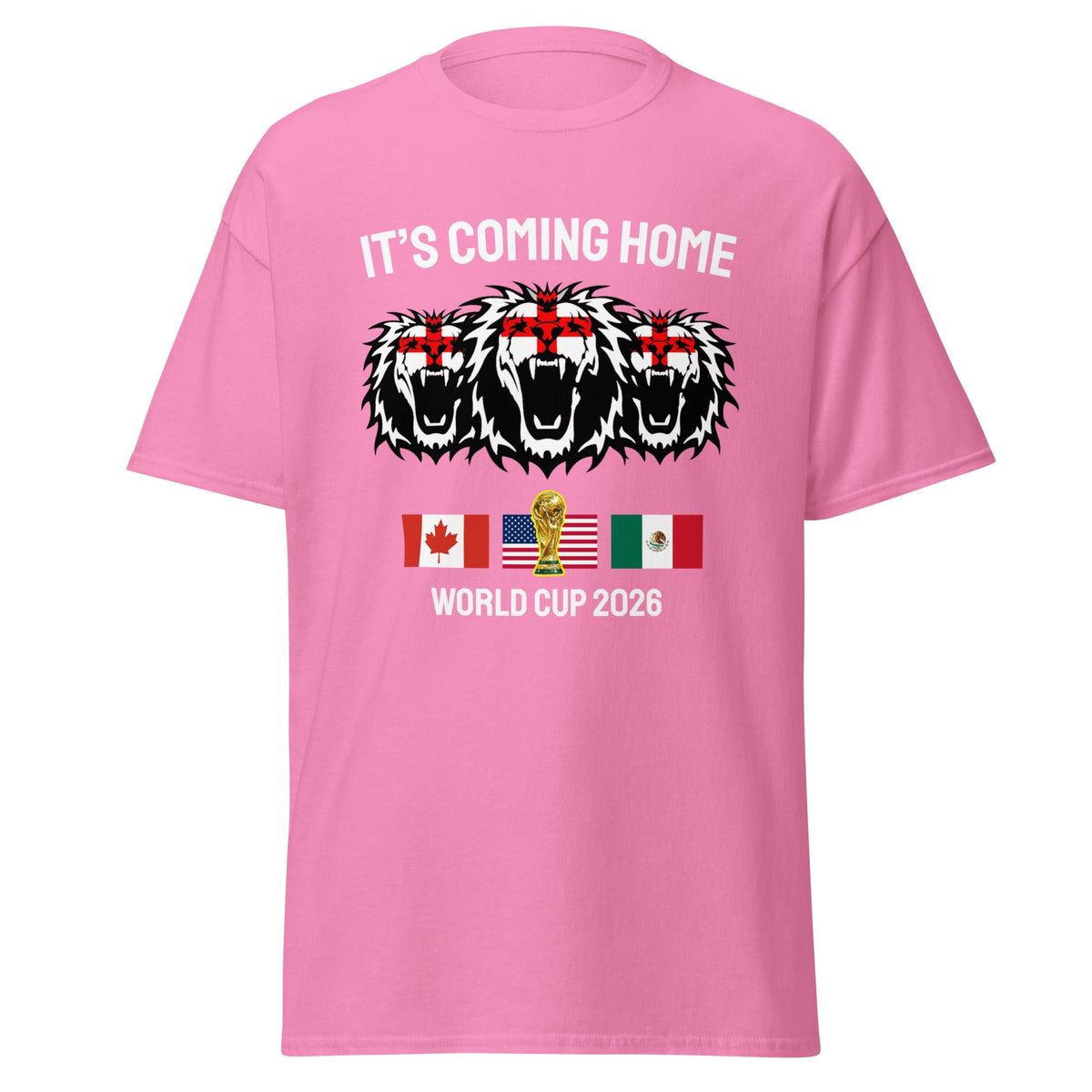 England World Cup 2026 T-Shirt It's Coming Home 3 Lions Football Shirt Red